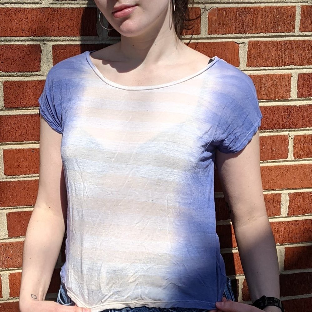 Soft ombre high low shirt